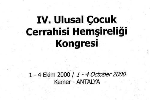 4. Ulusal Çocuk Cerrahisi Hemşireliği Kongresi